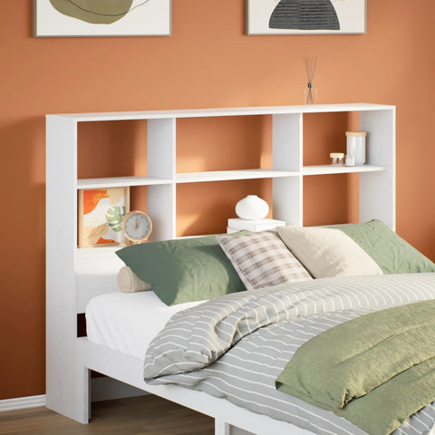 vidaXL Headboard with Storage White 140 cm Solid Wood Pine