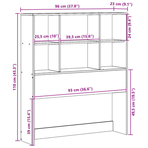 vidaXL Headboard with Storage 90 cm Solid Wood Pine