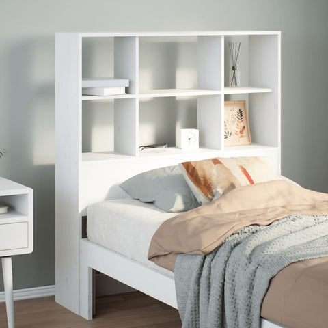 vidaXL Headboard with Storage White 90 cm Solid Wood Pine