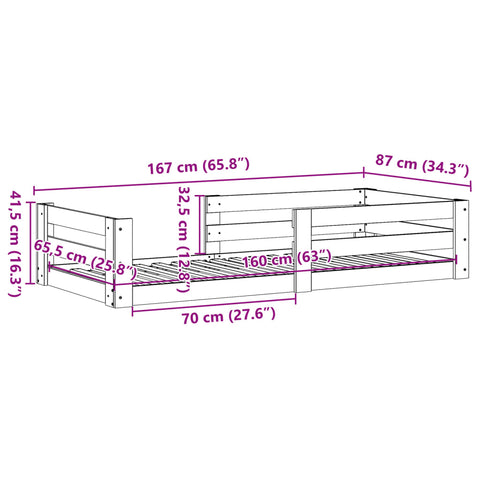 vidaXL Bed Frame without Mattress White 80x160 cm Solid Wood Pine