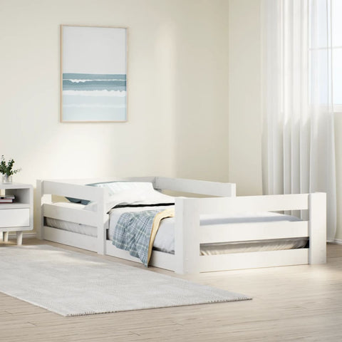vidaXL Bed Frame without Mattress White 90x190 cm Single Solid Wood Pine
