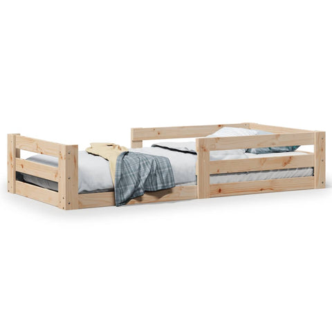 vidaXL Bed Frame without Mattress 75x190 cm Small Single Solid Wood Pine