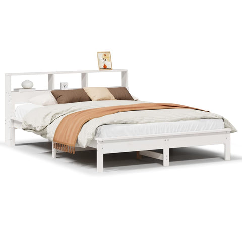 vidaXL Bookcase Bed without Mattress White 120x200 cm Solid Wood Pine