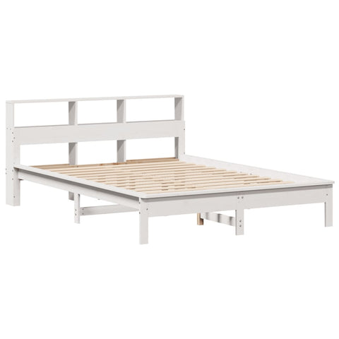 vidaXL Bookcase Bed without Mattress White 120x190 cm Small Double Solid Wood Pine