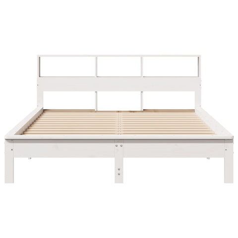 vidaXL Bookcase Bed without Mattress White 120x190 cm Small Double Solid Wood Pine