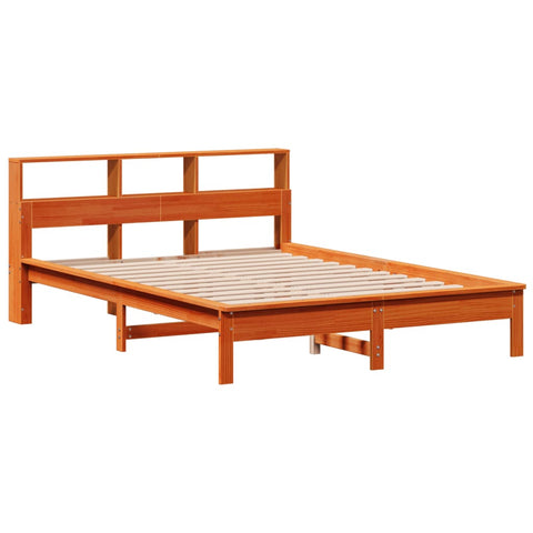 vidaXL Bookcase Bed without Mattress Wax Brown 120x190 cm Small Double Solid Wood Pine