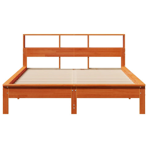 vidaXL Bookcase Bed without Mattress Wax Brown 120x190 cm Small Double Solid Wood Pine