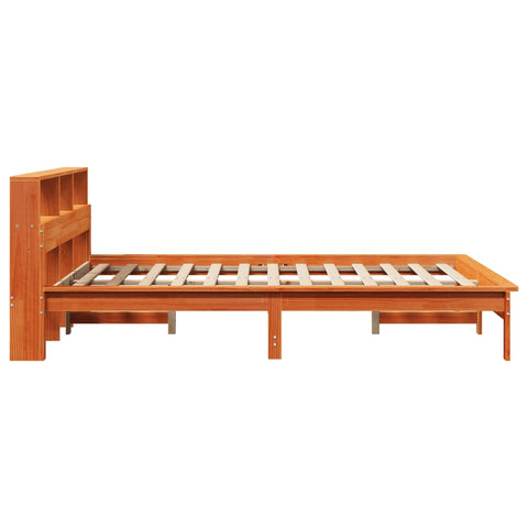 vidaXL Bookcase Bed without Mattress Wax Brown 120x190 cm Small Double Solid Wood Pine