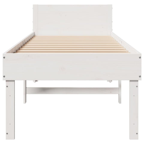 vidaXL Bed Frame without Mattress White 90x190 cm Single Solid Wood Pine