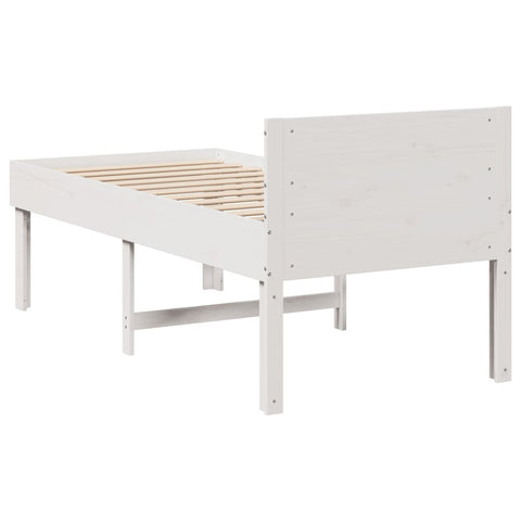 vidaXL Bed Frame without Mattress White 90x190 cm Single Solid Wood Pine