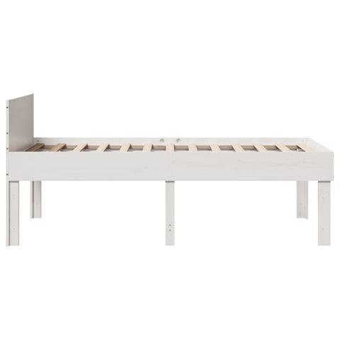 vidaXL Bed Frame without Mattress White 75x190 cm Small Single Solid Wood Pine