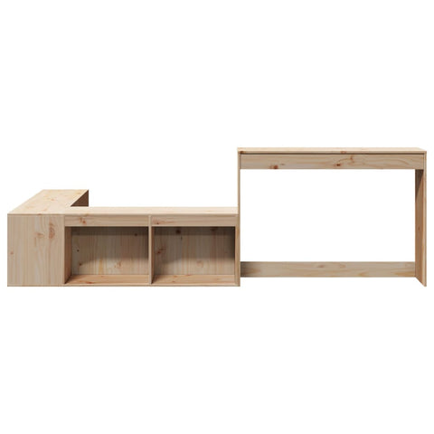 vidaXL Bedside Cabinet with Desk 232x122x75 cm Solid Wood Pine