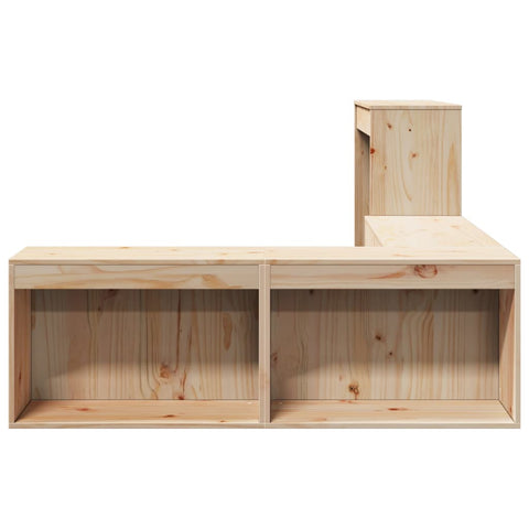 vidaXL Bedside Cabinet with Desk 232x122x75 cm Solid Wood Pine