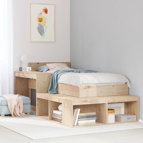 vidaXL Bedside Cabinet with Desk 232x122x75 cm Solid Wood Pine
