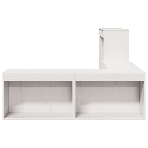 vidaXL Bedside Cabinet with Desk White 232x122x75 cm Solid Wood Pine