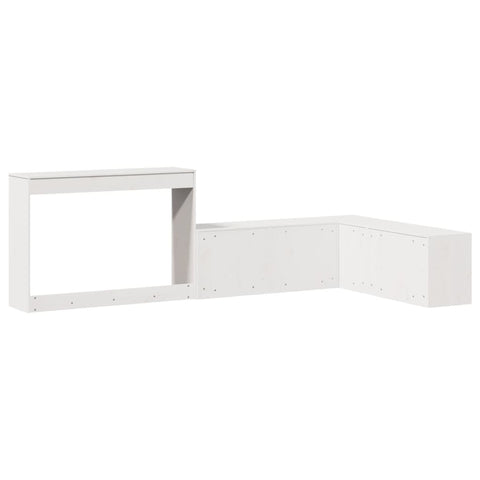 vidaXL Bedside Cabinet with Desk White 232x122x75 cm Solid Wood Pine
