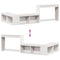 vidaXL Bedside Cabinet with Desk White 232x122x75 cm Solid Wood Pine