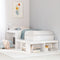 vidaXL Bedside Cabinet with Desk White 232x122x75 cm Solid Wood Pine