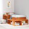 vidaXL Bedside Cabinet with Desk Wax Brown 232x122x75 cm Solid Wood Pine
