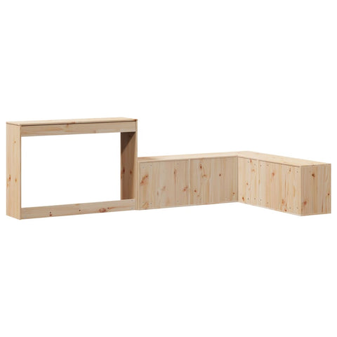 vidaXL Bedside Cabinet with Desk 222x107x75 cm Solid Wood Pine