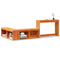 vidaXL Bedside Cabinet with Desk Wax Brown 222x107x75 cm Solid Wood Pine