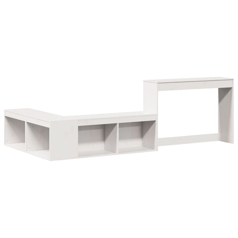 vidaXL Bedside Cabinet with Desk White 232x112x75 cm Solid Wood Pine