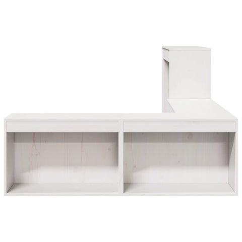 vidaXL Bedside Cabinet with Desk White 232x112x75 cm Solid Wood Pine