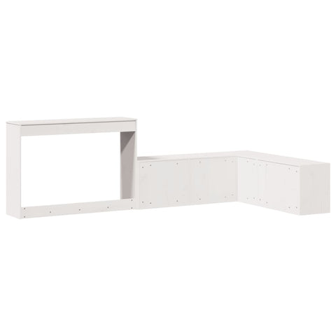 vidaXL Bedside Cabinet with Desk White 232x112x75 cm Solid Wood Pine
