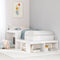 vidaXL Bedside Cabinet with Desk White 232x112x75 cm Solid Wood Pine