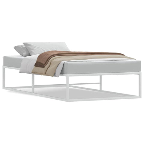 vidaXL Bed Frame without Mattress White 90x200 cm Metal