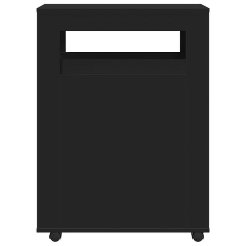 vidaXL Narrow Bathroom Cabinet with Wheels Black Engineered Wood