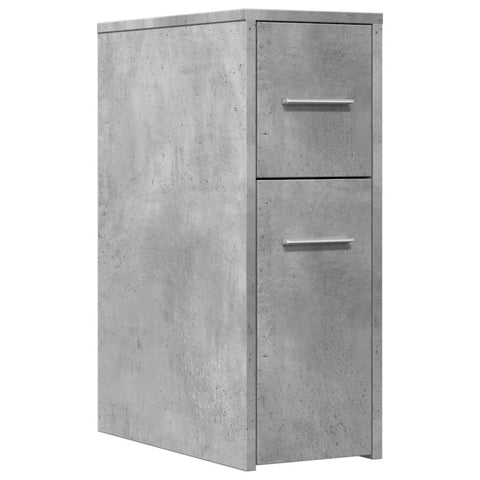 vidaXL Narrow Bathroom Cupboard with Wheels Concrete Grey Engineered Wood