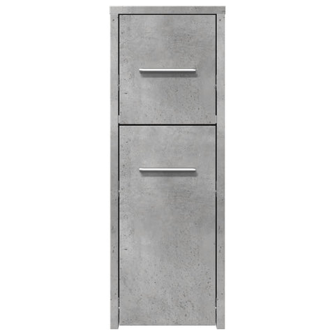 vidaXL Narrow Bathroom Cupboard with Wheels Concrete Grey Engineered Wood