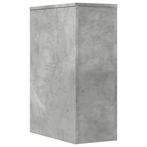 vidaXL Narrow Bathroom Cupboard with Wheels Concrete Grey Engineered Wood