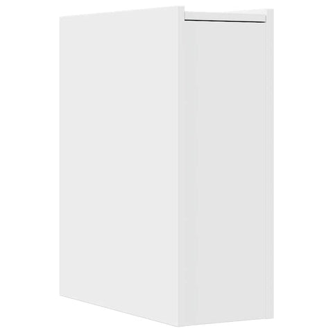 vidaXL Narrow Bathroom Cupboard with Wheels White Engineered Wood