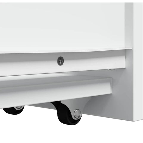 vidaXL Narrow Bathroom Cupboard with Wheels White Engineered Wood