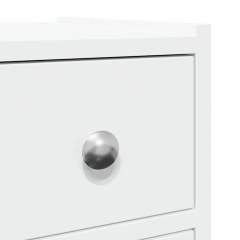 vidaXL Narrow Bathroom Cupboard with Wheels White Engineered Wood