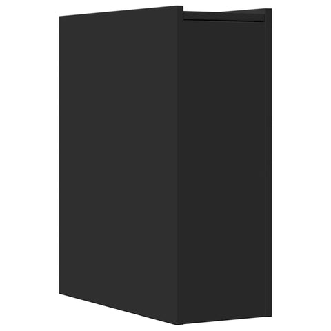 vidaXL Narrow Bathroom Cupboard with Wheels Black Engineered Wood