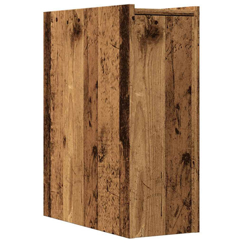 vidaXL Narrow Bathroom Cupboard with Wheels Old Wood Engineered Wood