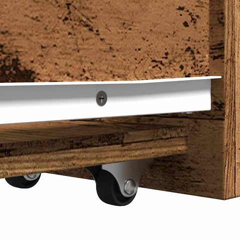 vidaXL Narrow Bathroom Cupboard with Wheels Old Wood Engineered Wood