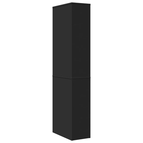 vidaXL Narrow Bathroom Cupboard with Wheels Black Engineered Wood