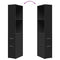 vidaXL Narrow Bathroom Cupboard with Wheels Black Engineered Wood