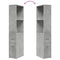 vidaXL Narrow Bathroom Cupboard with Wheels Concrete Grey Engineered Wood