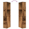 vidaXL Narrow Bathroom Cupboard with Wheels Old Wood Engineered Wood