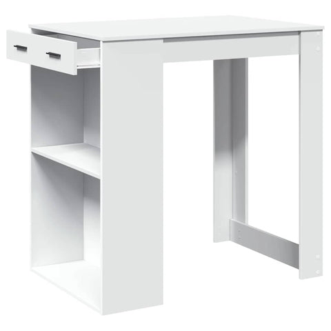 vidaXL Bar Table White 102x70x103.5 cm Engineered Wood