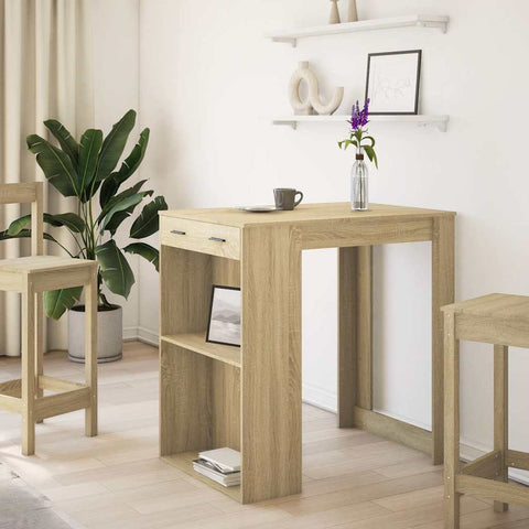 vidaXL Bar Table Sonoma Oak 102x70x103.5 cm Engineered Wood