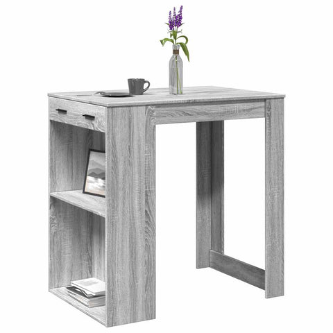 vidaXL Bar Table Grey Sonoma 102x70x103.5 cm Engineered Wood