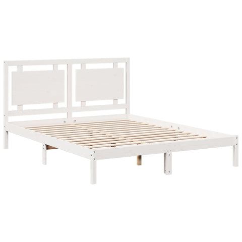 vidaXL Extra Long Bed Frame without Mattress White 160x210 cm Solid Wood