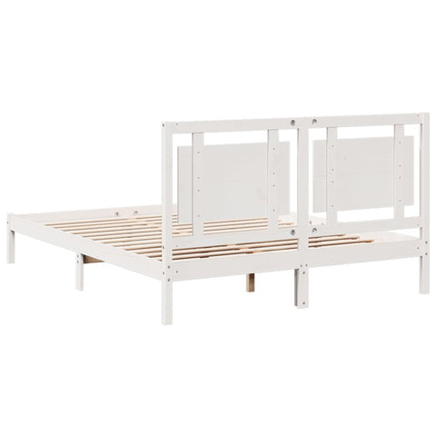 vidaXL Extra Long Bed Frame without Mattress White 160x210 cm Solid Wood