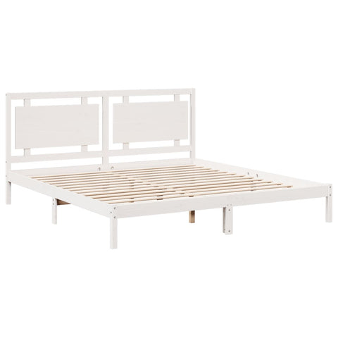 vidaXL Extra Long Bed Frame without Mattress White 200x210 cm Solid Wood